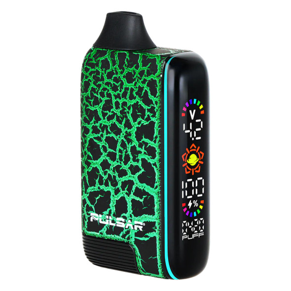 Pulsar 510 DL 5.0 Precision Voltage Control LCD Screen Vape Bar / Crackle Series / 1000mAh -  Black / Green Crackle