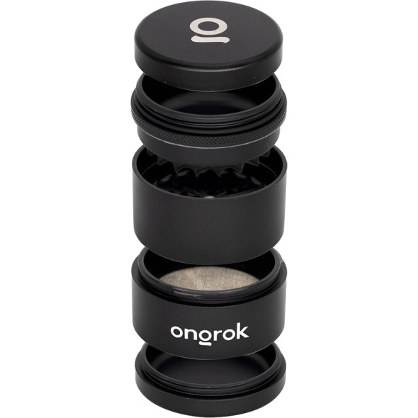 ONGROK 5 Piece Flower Tooth Storage Grinder Black