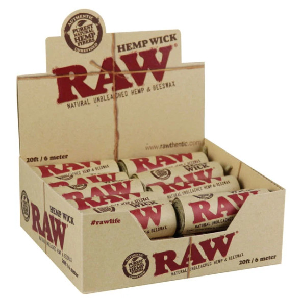 Raw Natural Hemp Wick Rolls - 20ft/20pc Display