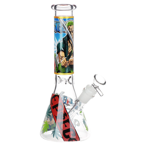 One Treasure Beaker Glass Water Pipe - 10.25" / 14mm F / Ghost (Green)