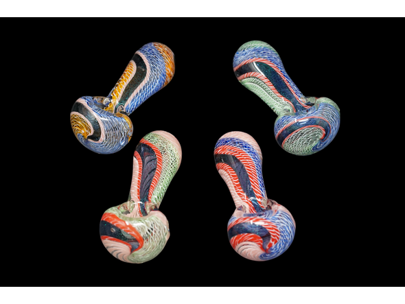 Deluxe Dichro Spoon Pipe Assortment - 3.8" / Assorted Colors/4ct Bundle