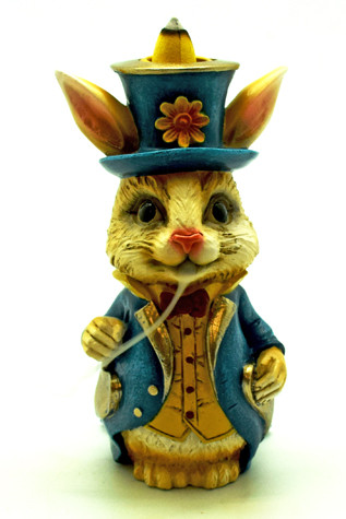 Alice In Wonderland Rabbit Backflow Cone Incense Burner - 6.25"