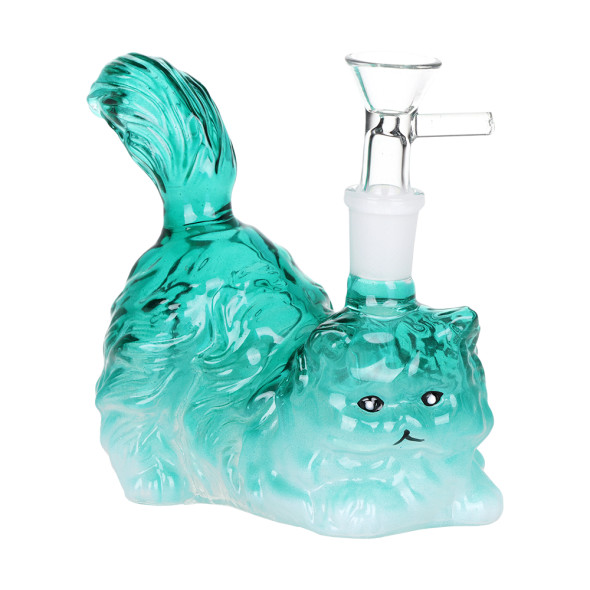 SeshGear Furry Kitty Glass Water Pipe - 4.75" / 14mm F / Colors Vary