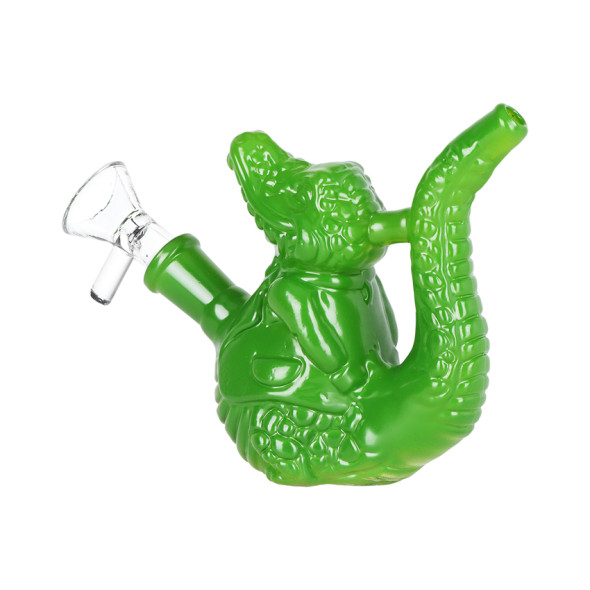 SeshGear Grinning Gator Glass Water Pipe - 4.25" / 14mm F