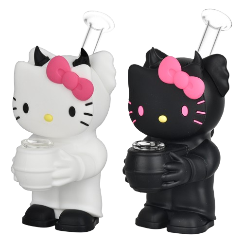 What Up, Cat? Silicone Water Pipe - 5.5" / Assorted Colors/2ct Bundle