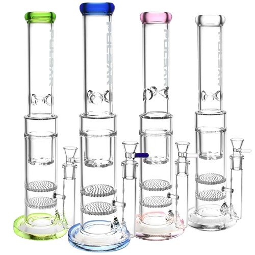 Pulsar Borosilicate Water Pipe - 17" / 19mm Female/ Colors Vary