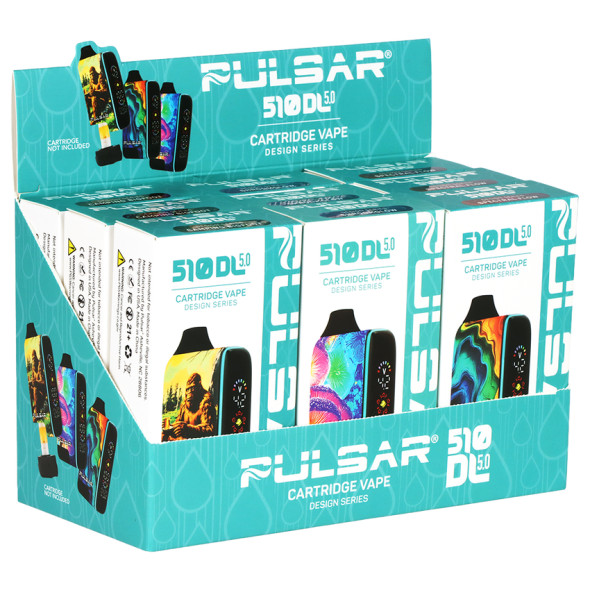 Pulsar 510 DL 5.0 Precision Voltage Control LCD Screen Vape Bar / Design Series 1 / 1000mAh - 9 PC Display