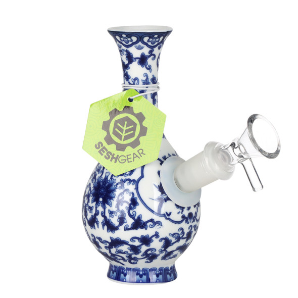 SeshGear Chinese Vase Ceramic Water Pipe -  5.7" / Bubble Base