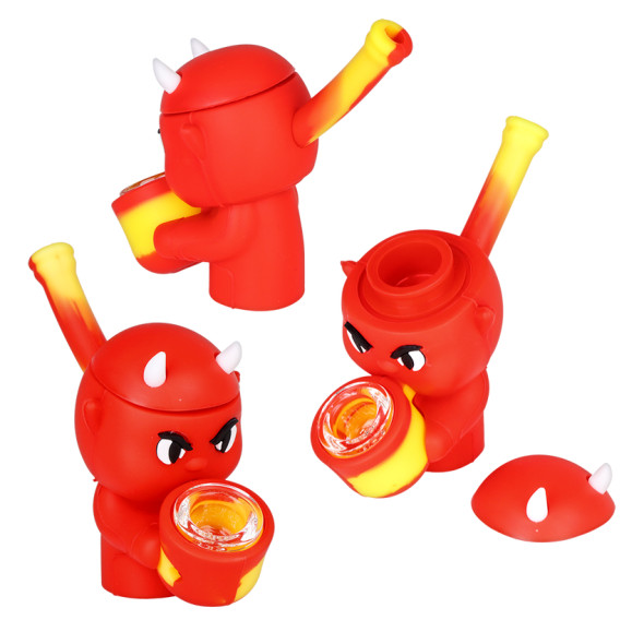 Little Devil Secret Stash Silicone Hand Pipe - 4"