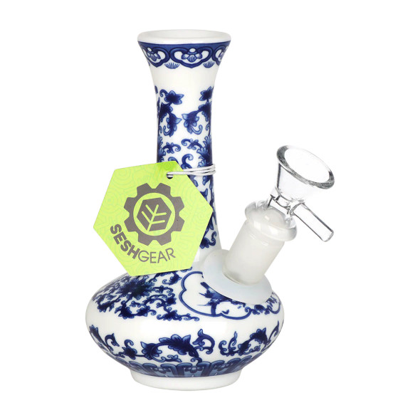 SeshGear Chinese Vase Ceramic Water Pipe - 5.5" / Oval Base