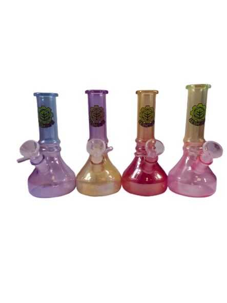 Seshgear Electroplated Ombre Glass Water Pipe 6.3" / 14mm F - 4 PC Set - Colors Vary