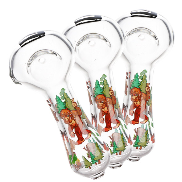 Pulsar Grumpy Bigfoot Glass Spoon Pipe - 4.5"/3CT Bundle