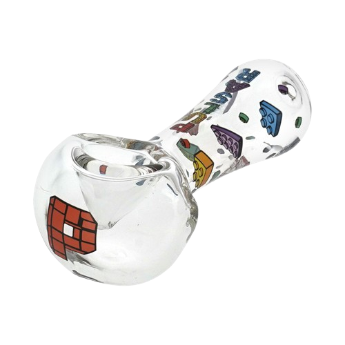 Pulsar Building Blocks Glass Spoon Pipe - 4.5"/3CT Bundle