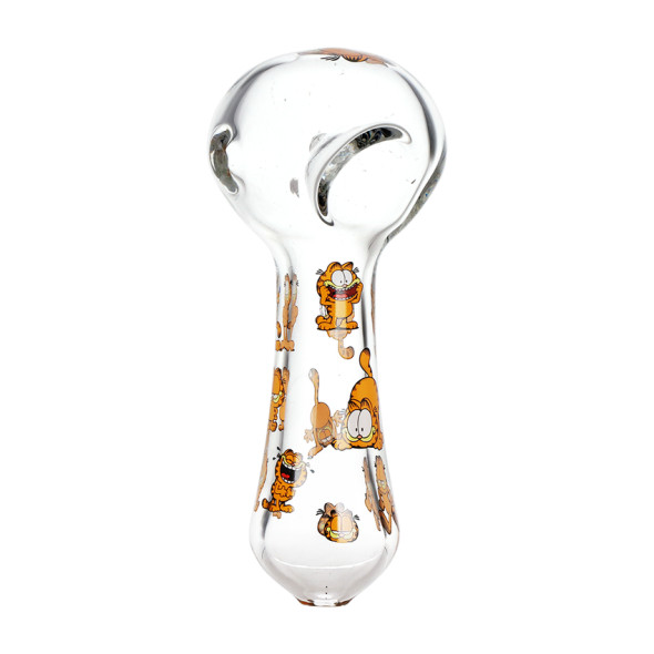 Stoned Orange Cat Glass Spoon Pipe - 4.5"/3CT Bundle