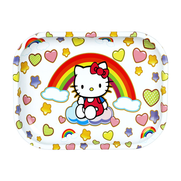 Rainbow Kitty Metal Rolling Tray - 7" x 5.5"