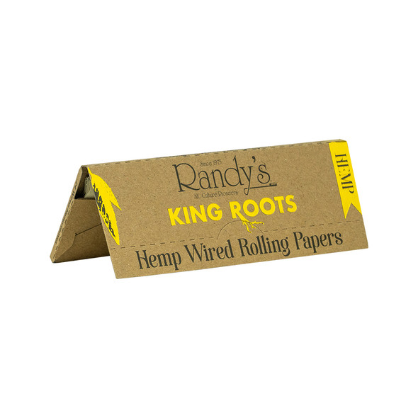 Randy's Roots Wired King Size Papers (Natural Hemp), 24 papers per pack, 25 packs per box