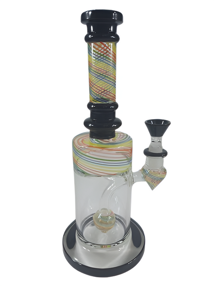 11" Bubbler w/ Sphere Perc &  Ribbon Accents Multi Color