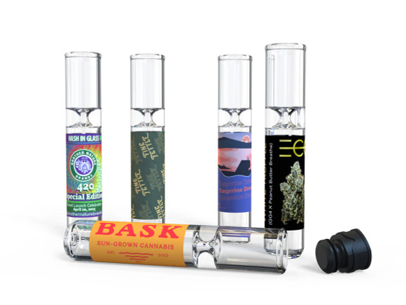 PRE-PACKS American Chillum One-Hitter with Smellproof Cap - 3.5" / Assorted Designs / 24CT DISPLAY