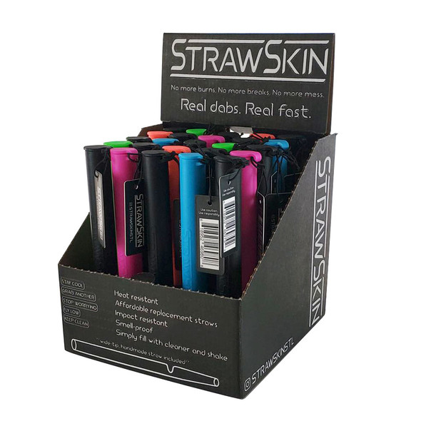 StrawSkin - Vapor Straw & Silicone Container Display of 25 - Assorted Colours