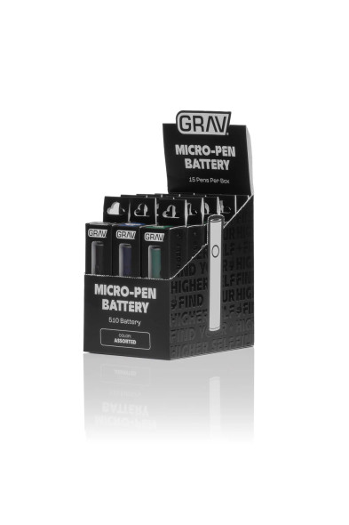 GRAV Micro Pen Variable Voltage Battery - 130mAh / Assorted Colors /15CT DISPLAY