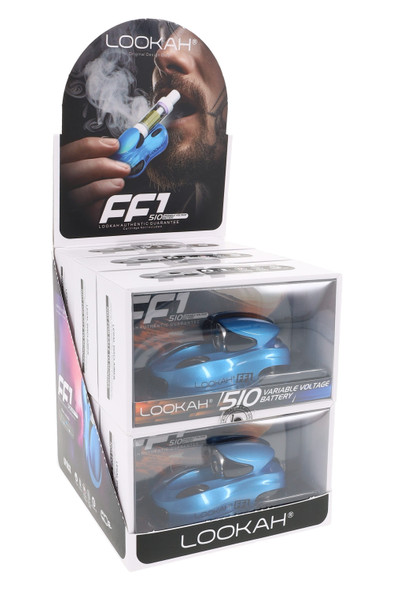Lookah FF1 Race Car Variable Voltage 510 Vape Battery -500mAh/6CT DISPLAY/Blue