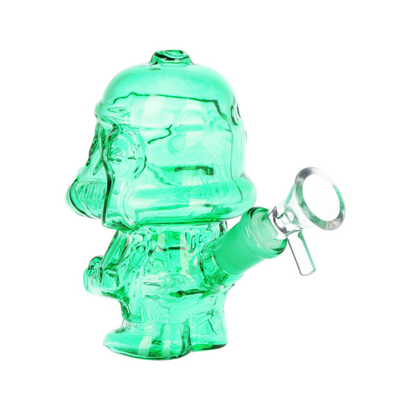 Smoke Trooper Glass Bubbler - 4.5" / 14mm F / Assorted Colors/ 3ct Bundle