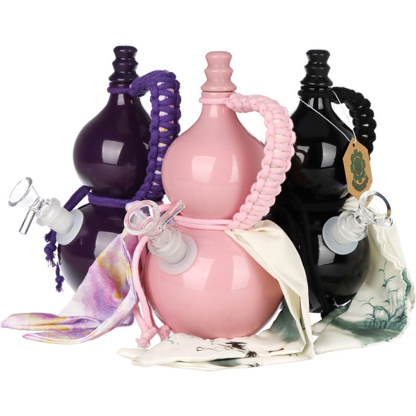 SeshGear Gourd Glass Water Pipe  - 7.75" / 14mm F / Colors Vary