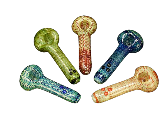 Snake Skin Marble Hand Pipes - 4.5"/3ct Bundle