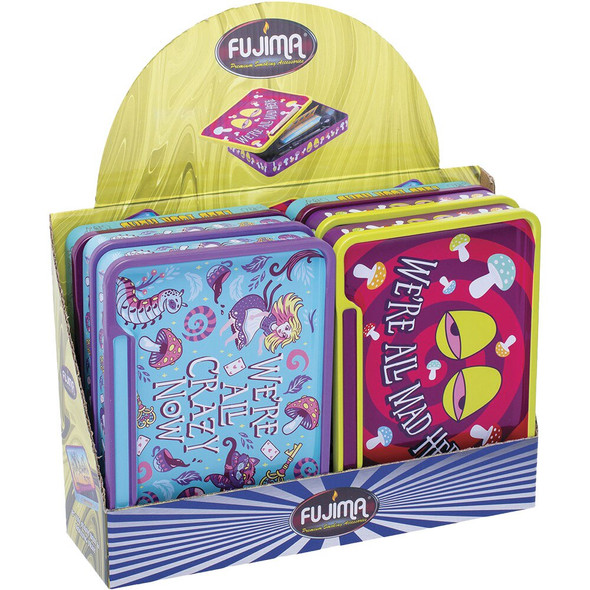 Fujima Trippy Alice Rolling Tray Stash Box - 8"x5.75"/Asst/ 6PC Dsiplay