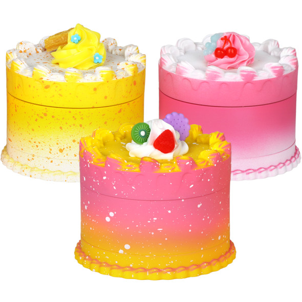 SeshGear Zinc & Resin Cake Grinder - 3pc / 2.7" / Assorted Styles/6ct Display