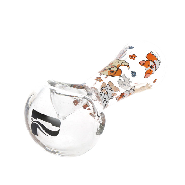 Pulsar Cute Doggies Glass Spoon Pipe - 4.5"/3ct Bundle