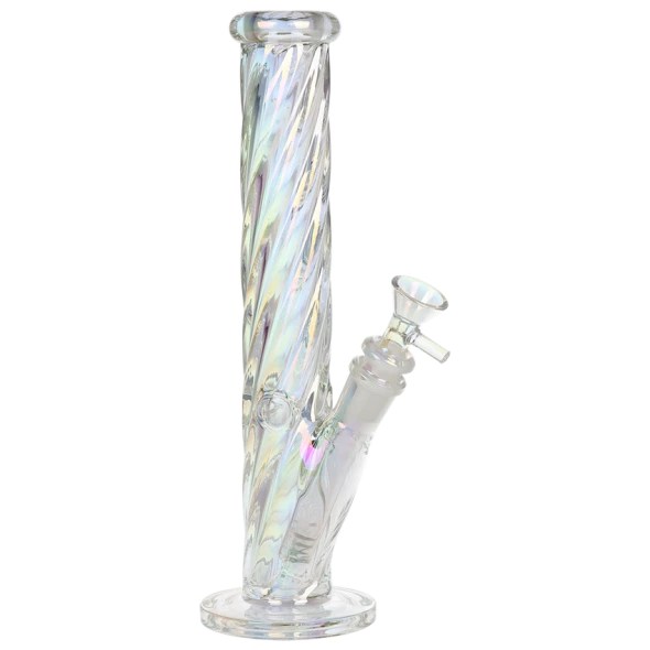 SeshGear Twist Straight Tube Glass Water Pipe - 10.25" / 14mm F / Medium