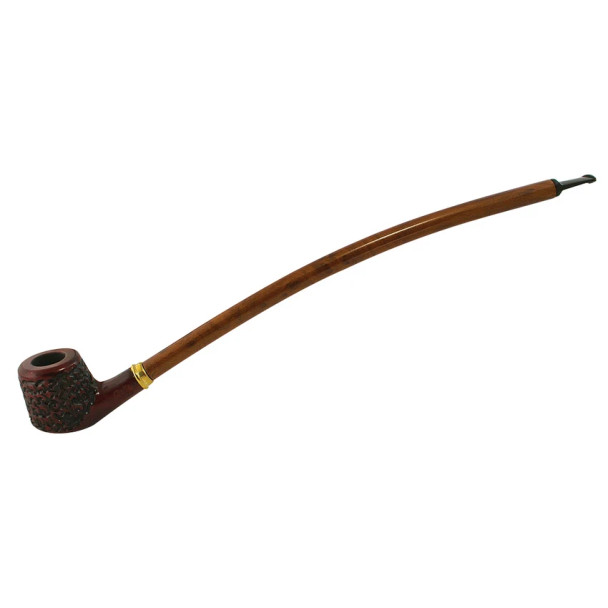 15" Curved Engraved Cherry Wood Shire Pipe