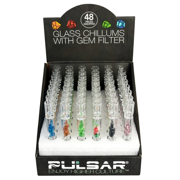 4" Chillum with Gem Filters Display by Pulsar