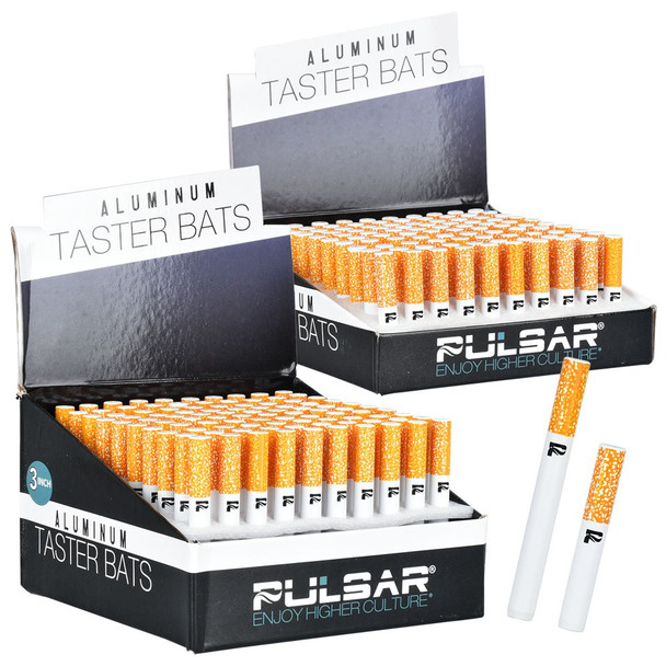100PC DISP - Pulsar Metal Cigarette Taster Bat - 3" 100PC DISP - Pulsar Metal Cigarette Taster Bat - 3"