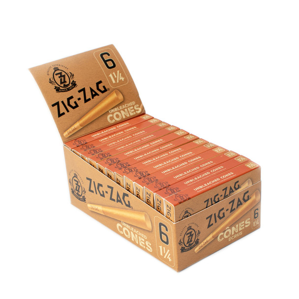 Zig-Zag Unbleached 1 1/4 Cones (6pk)