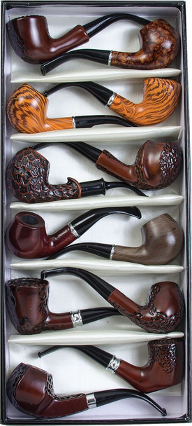 Fujima Faux Wood Smoking Pipe | 6" | Assorted Styles | 12ct Box