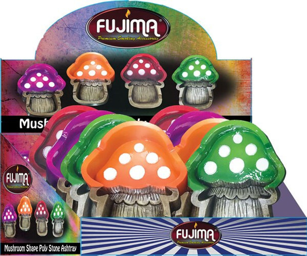 Fujima Polyresin Mushroom Ashtray - 4"x5"/8PC DISPLAY