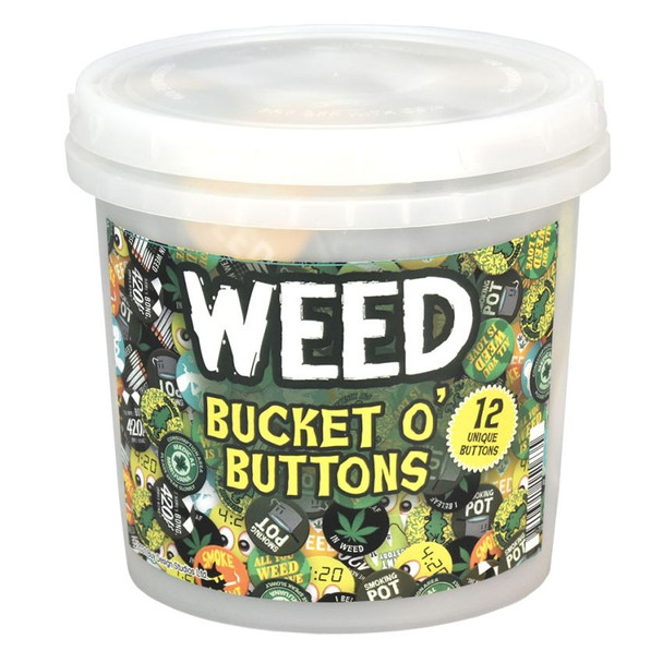 Hemp Leaf Buttons - 1.25" / Assorted/144PC BUCKET