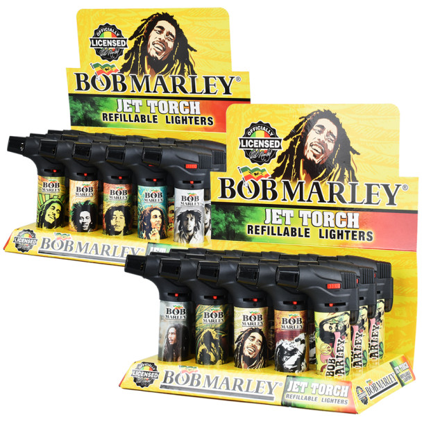 Bob Marley Refillable Torch Lighters - 4.5" / Legend Assortment/15CT DISPLAY