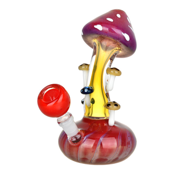 Mushroom Collective Bent Neck Glass Water Pipe - 5.25" / 10mm F Mushroom Collective Bent Neck Glass Water Pipe - 5.25" / 10mm F