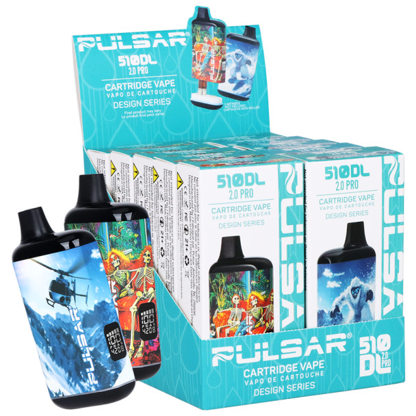 Pulsar 510 DL 2.0 PRO Design Series VV Vape Bar - 1000mAh / Series 3 / Assorted /10CT DISPLAY