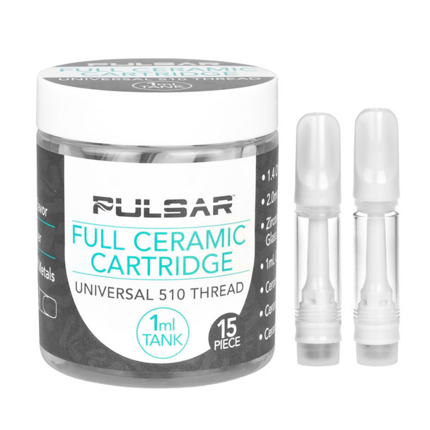 Pulsar Full Ceramic Cartridge Tank 1ml - Display of 15