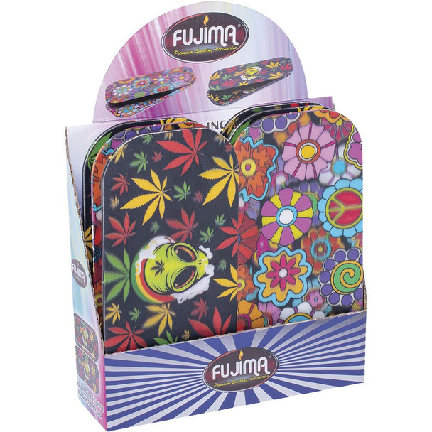 Fujima Rolling Tray w/ Magnetic 3D Lid - 8.25"x4/Assorted Designs/6PC DISP