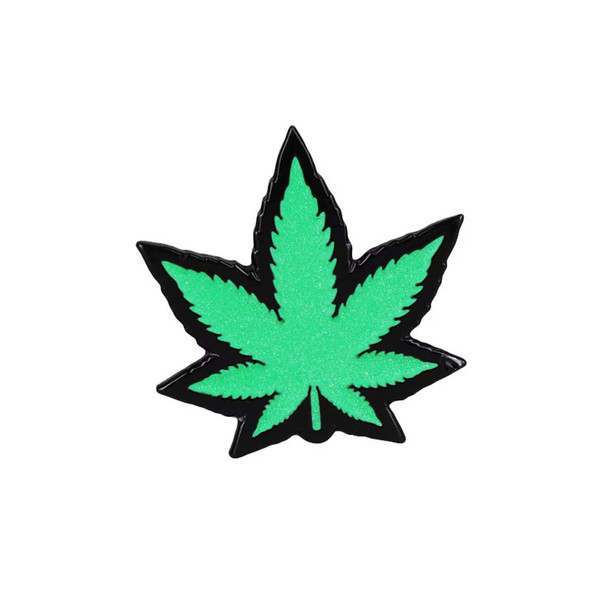 Wood Rocket Hemp Leaf Soft Enamel Lapel Pin - Green