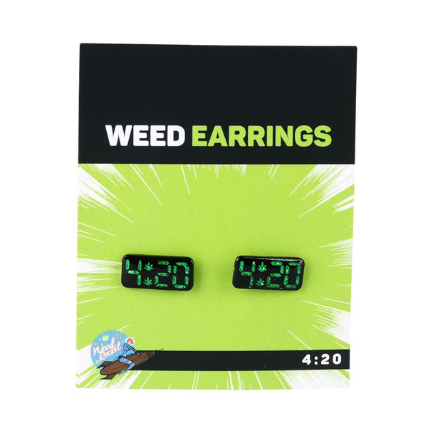 Wood Rocket Stoner Earrings - 420