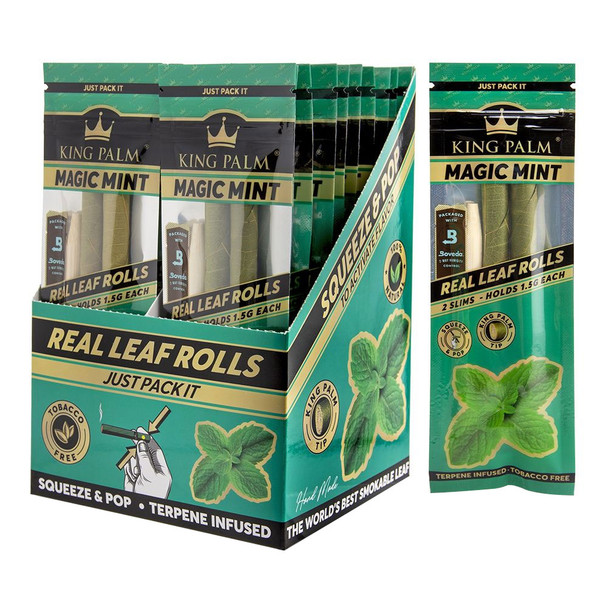 King Palm Slim Pre-Roll Pouch Display - Magic Mint