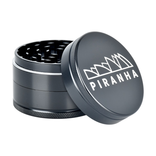 Piranha Grind-and-Store Aluminum Grinder - 3pc / 2.5" Black