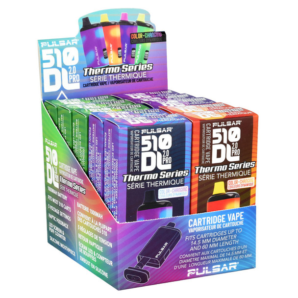 Pulsar 510 DL 2 Pro Variable Voltage Vape Bar 1000mAh Assorted Thermo 10ct Display