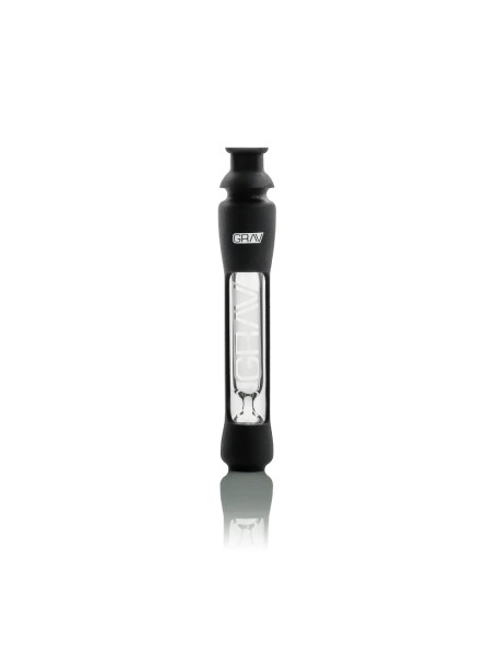 Grav 12mm Silicone Taster Bat - Clear Glass w/ Silicone Body - Black